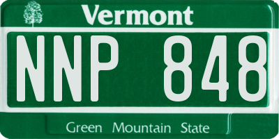 VT license plate NNP848