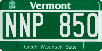 VT license plate NNP850