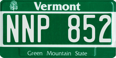 VT license plate NNP852