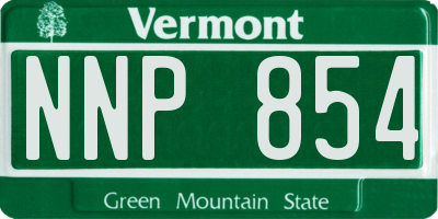 VT license plate NNP854