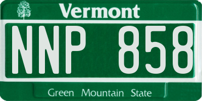 VT license plate NNP858