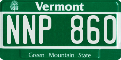 VT license plate NNP860