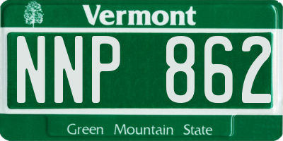 VT license plate NNP862