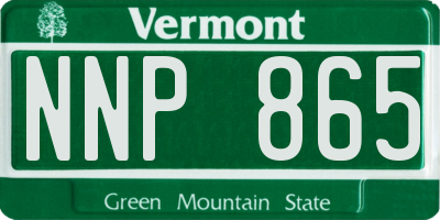 VT license plate NNP865