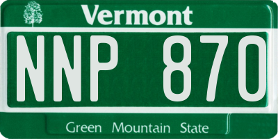 VT license plate NNP870