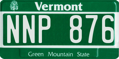 VT license plate NNP876