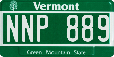 VT license plate NNP889