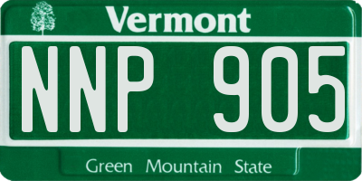 VT license plate NNP905