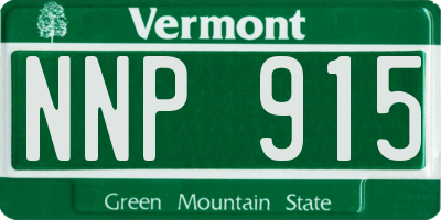 VT license plate NNP915