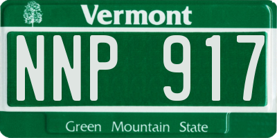 VT license plate NNP917
