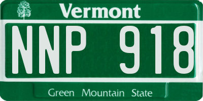 VT license plate NNP918
