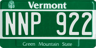 VT license plate NNP922