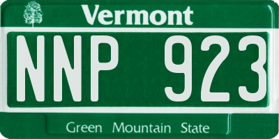 VT license plate NNP923