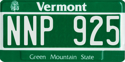 VT license plate NNP925