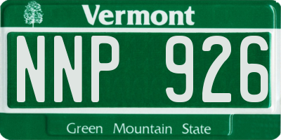 VT license plate NNP926