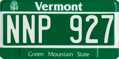 VT license plate NNP927