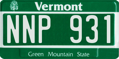VT license plate NNP931
