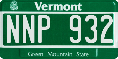 VT license plate NNP932