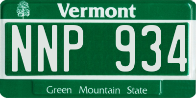 VT license plate NNP934