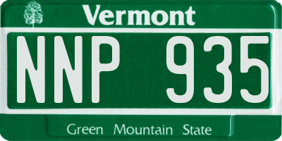 VT license plate NNP935