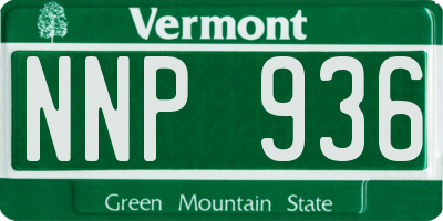VT license plate NNP936