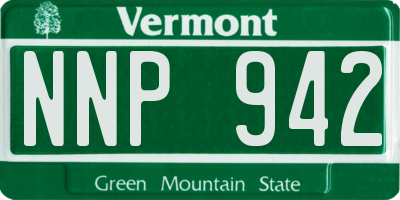 VT license plate NNP942