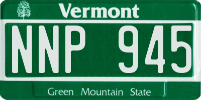 VT license plate NNP945