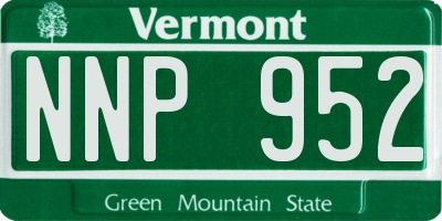 VT license plate NNP952