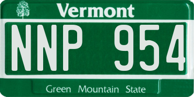 VT license plate NNP954