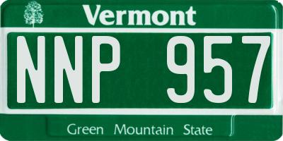 VT license plate NNP957