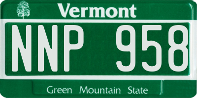 VT license plate NNP958