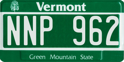 VT license plate NNP962