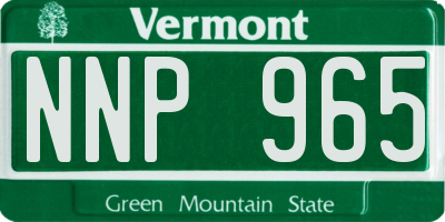 VT license plate NNP965
