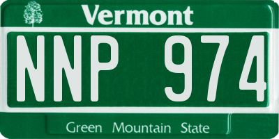 VT license plate NNP974