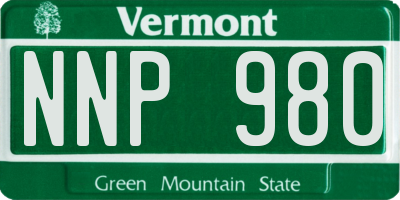 VT license plate NNP980