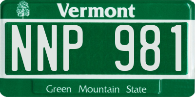 VT license plate NNP981