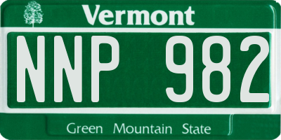 VT license plate NNP982