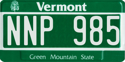 VT license plate NNP985