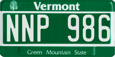 VT license plate NNP986