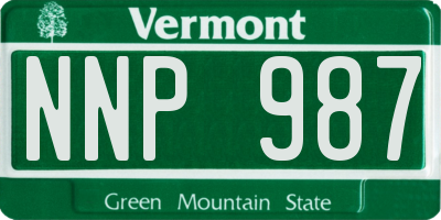 VT license plate NNP987