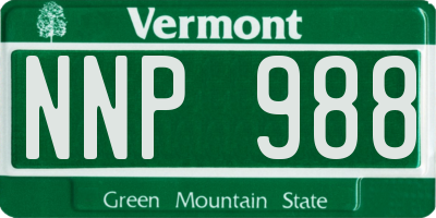VT license plate NNP988