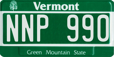 VT license plate NNP990