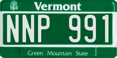 VT license plate NNP991