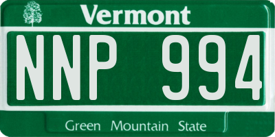 VT license plate NNP994