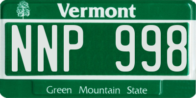 VT license plate NNP998