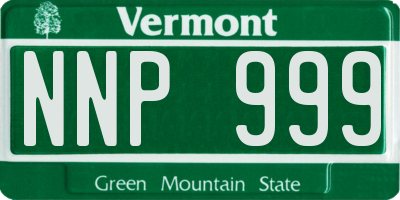 VT license plate NNP999