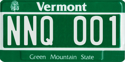 VT license plate NNQ001