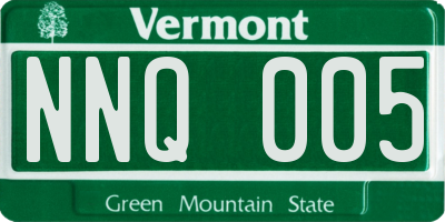 VT license plate NNQ005