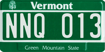 VT license plate NNQ013