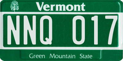 VT license plate NNQ017
